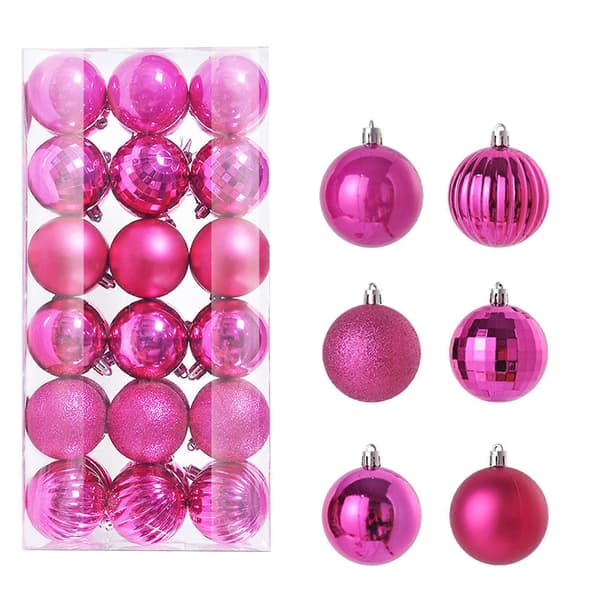36 stk. Julekule Juletre Pynt Hjemmefest Dekor 3CM Pink