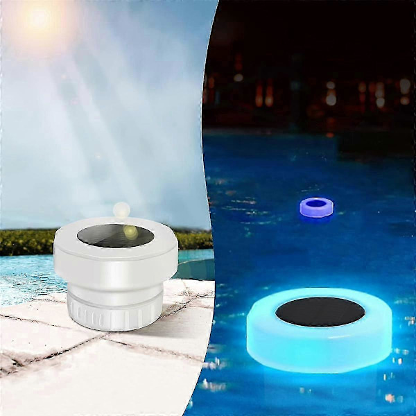 Pool Chlorine Floater, Poolklorindispenser med solcellslampa, flytande klorindispenser