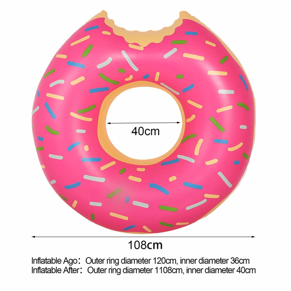 Svømmering Voksen Svømmering Donut Oppustelig Svømmering 120 cm Stor Sommer Vandlegetøj Strandlegetøj