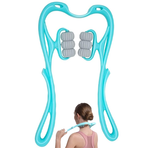Handhållen nackmassageapparat för axel, nacke och hela kroppen (blå)