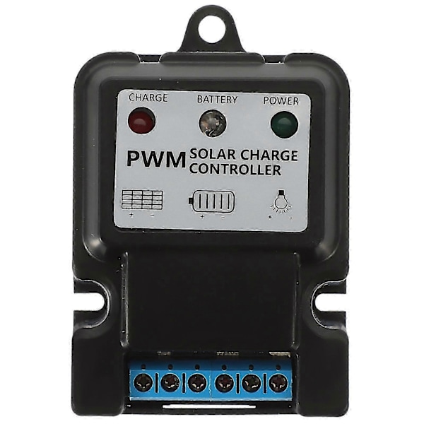 6V 12V 10A Auto Solcellepanel Ladekontroller Batterilader Regulator (Svart)..