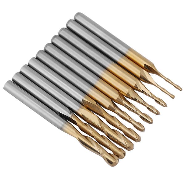 Wolframkarbid Kulefreser Bits 3.175mm Skaft - 1*4/1.5*6/2*8/2.5*12/3.175*12mm