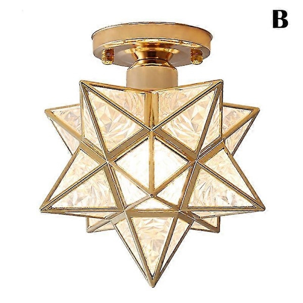 Taklampe Femspiss Stjerne Taklampe Gang Ganger Balkong Små Lamper Jern Kunst Lampe black