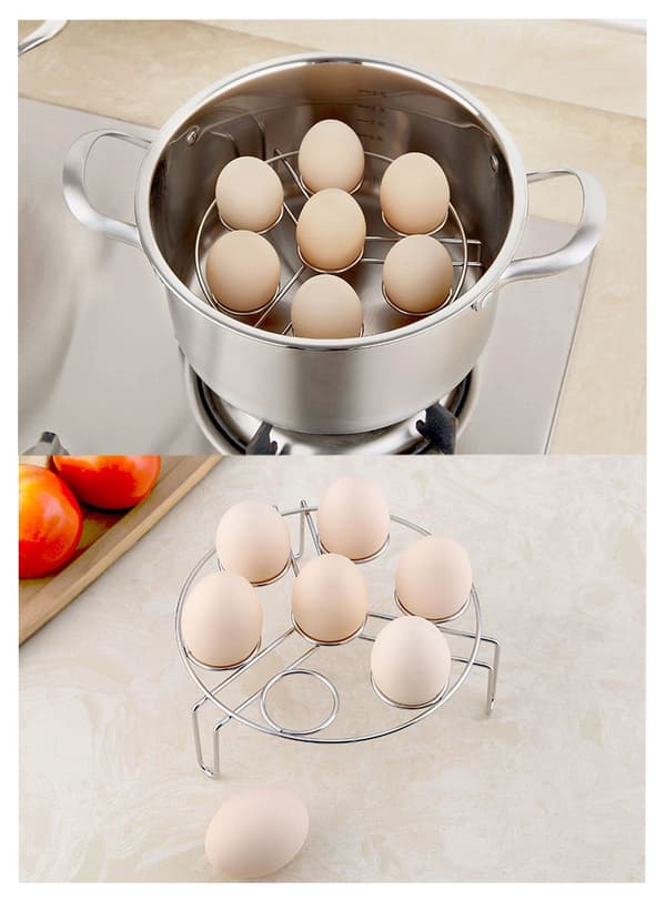 Egg Steamer Rack Trivet, Rustfritt Stål Dampstativ, Multifunksjonell Matlagingsholder, PotStand Rack på Kjøkken for Trykkoker Tilbehør