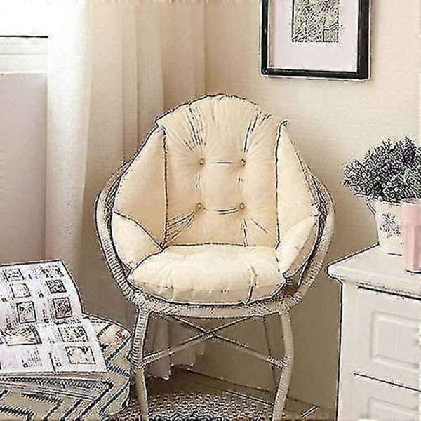 Stolpute med ryggstøtte Sete Skall Lenestol Myk Fløyel Vanntett Elastisk For Hage Halm Rotting Stol Beige 40 * 40 cm