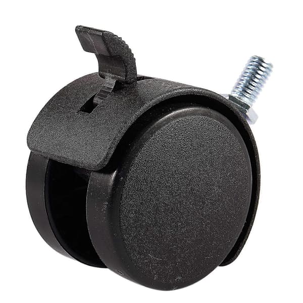 2x Møbel Drejelås Hjul 8mm Skrue Stilk 2-tommer Dia Hjul Sort
