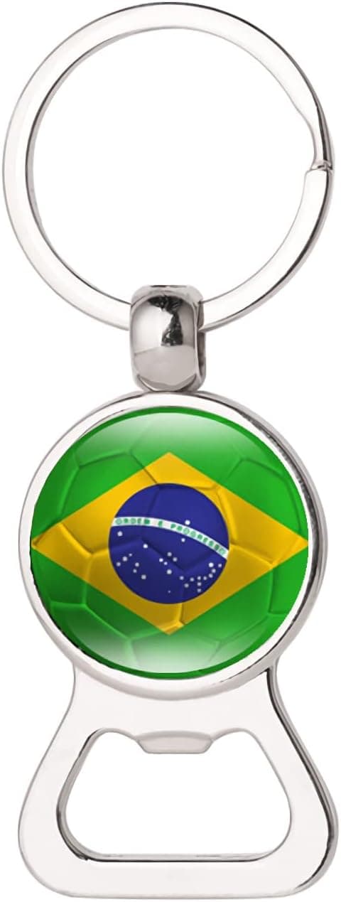 2 stk. Brasil flagg flaskeåpner nøkkelring, 2022 VM Brazil