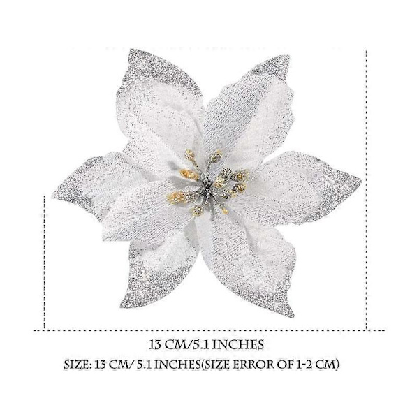 30 stk. julepynt blomster, blomst til julepynt, snefnug pynt, kunstig HC1303
