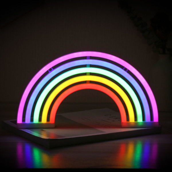Regnbue LED neonskilte kunst Farverig neonlampe Natlys Indendørs vægdekoration til hjemmefest Jubilæum Valentinsgaver Soveværelsesdekoration