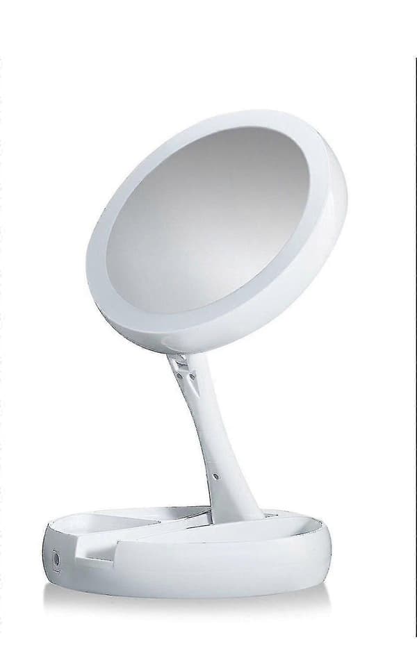 Vikbar Portabel Badrumssminkspegel LED-belysning Professionell Sminkbordsspegel Speglar