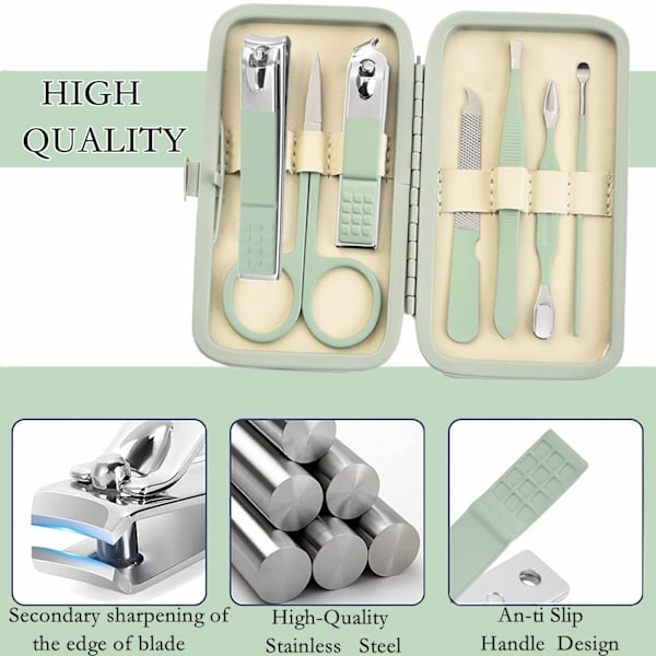 Manikyrset Nagelsax Set Fashion Nagelvård Verktyg, Professionell Rostfritt Stål Pedikyr Manikyrset Tjejer Grooming Kits