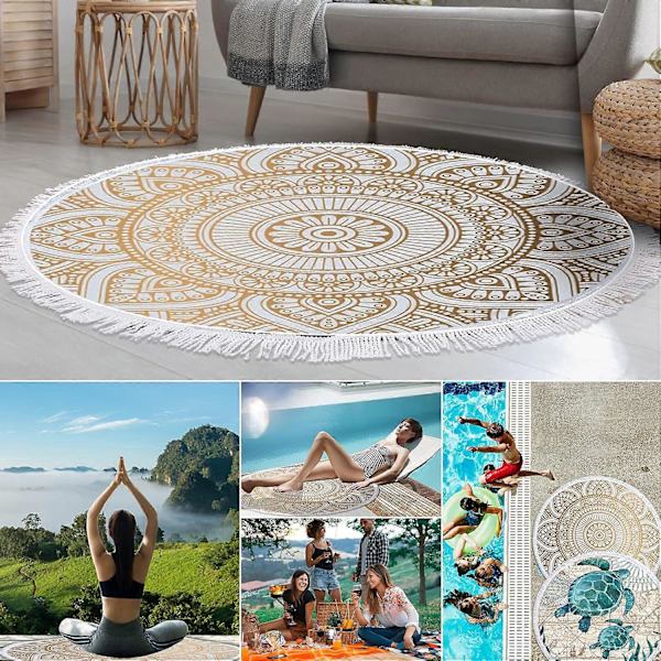 Mandala badehåndkle, mikrofiber badehåndkle, lett strandteppe