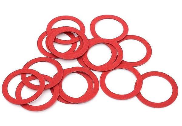 Fiberbrickssortiment, 600 st Röda Stålpappersfiber Platt Brickssats Isolering Packning Blandad