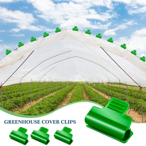 60 stk drivhusklemmer filmraddekke nettunnelbøyleklemme ramme skyggenettstangsklemme drivhusfilmklemmer for sesongforlengelse av planter 60pcs
