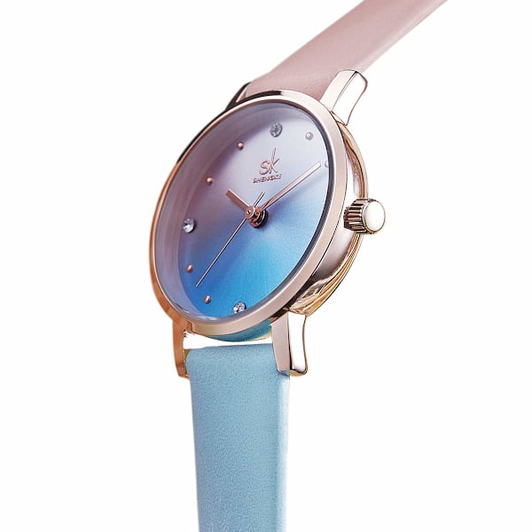 Barnklocka för flickor med läderarmband