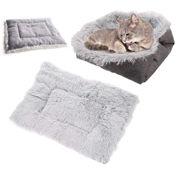 Kattkuddesäng, plysch husdjur Valp Kattunge hopfällbar säng (grå)