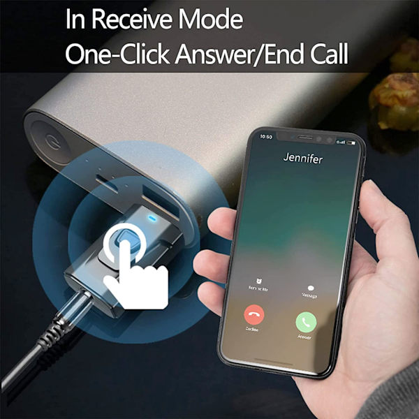 USB Bluetooth 5.0 Adapter 4-i-1 Trådløs Audio Transmitter