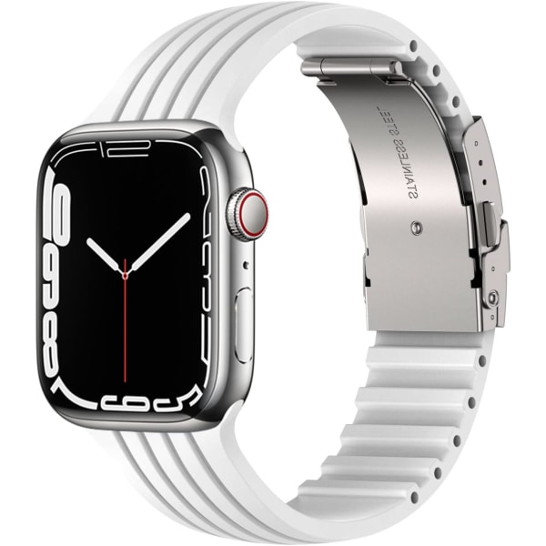 Silikoneremme kompatibel til Apple Watch-remme 38 mm 40 mm 41 mm, gør-det-selv-design Klipbart blødt åndbart sportsarmbånd til iWatch-serien white 38/40/41MM