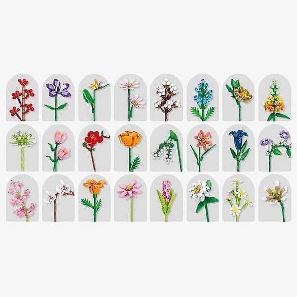 2025 Julekalender Blomsterbuket Byggeklodser Julekalender, Jul 24 Dages Solsikkebuket