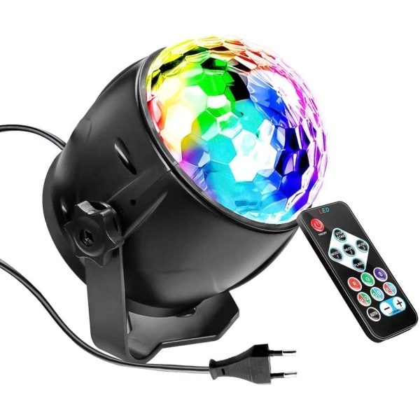 Disco-scenljus, 7 RGB-färgfestljudskontrollprojektor