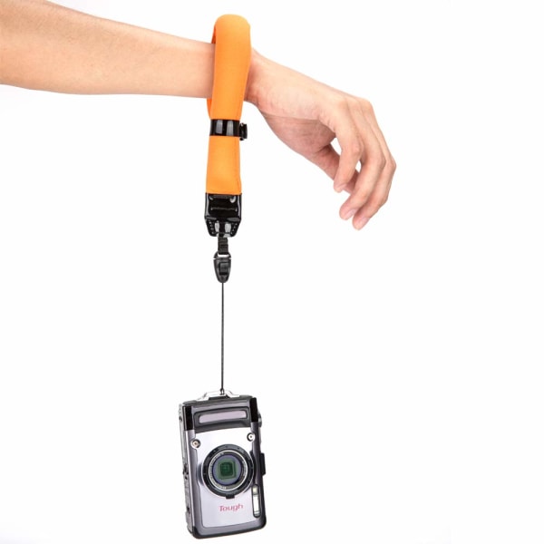 Flydende håndledsrem til kamera til Olympus TG-6 TG-5 TG-4, Canon D30 D20, Nikon W300 W150 W100, Gopro HERO 11 10 9 8 & Mobiltelefon (Orange & Gul)
