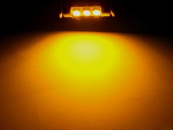 C5W SV8.5 LED-polttimo Canbus, 39 mm, keltaoranssi, 2 kpl. 39mm Gul-Orange 2-pack