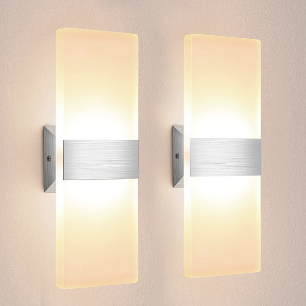 Væglampe indendørs 12W Acryl LED væglampe 29cm Moderne væglamper Varm hvid 3000K LED væglampe indendørs