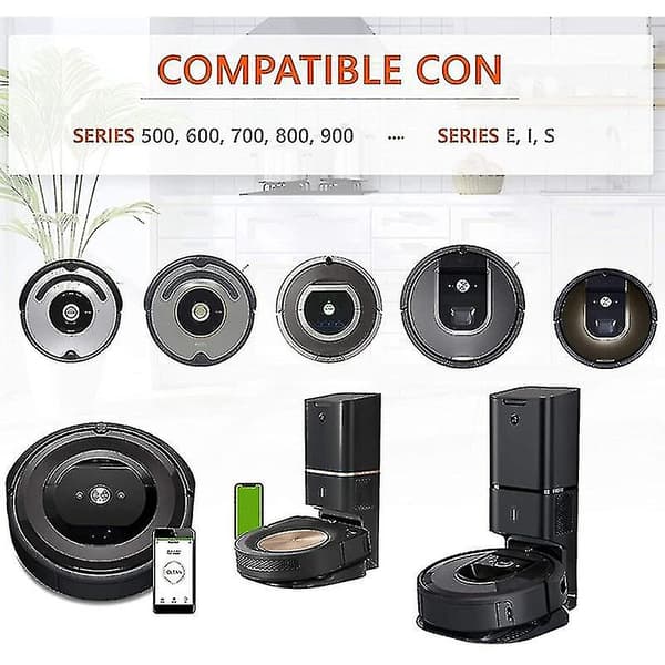 4 däck kompatibla med Irobot Roomba Robot 500 600 700 800 I7 S9 Irobot