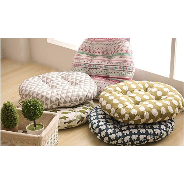 2 st Vadderade Kuddstol Sittdynor Stolsittdynor Runda Matsal Trädgård Kök Kontor Sittdynor 40cm (grå )