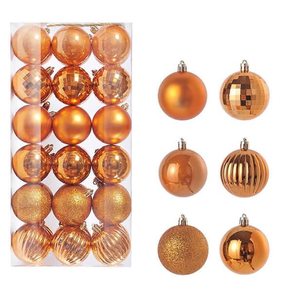 36 stk. Julekule Juletre Pynt Hjemmefest Dekor 3CM Orange