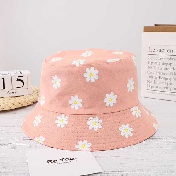 Bucket Hat Strandfiskerhatter, Dobbeltsidig Bruk (Rosa)