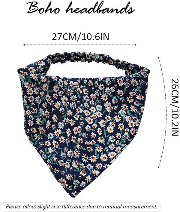 3 stk. Blomsterhovedtørklæde Hovedbånd Chiffon Elastisk Hovedtørklæde