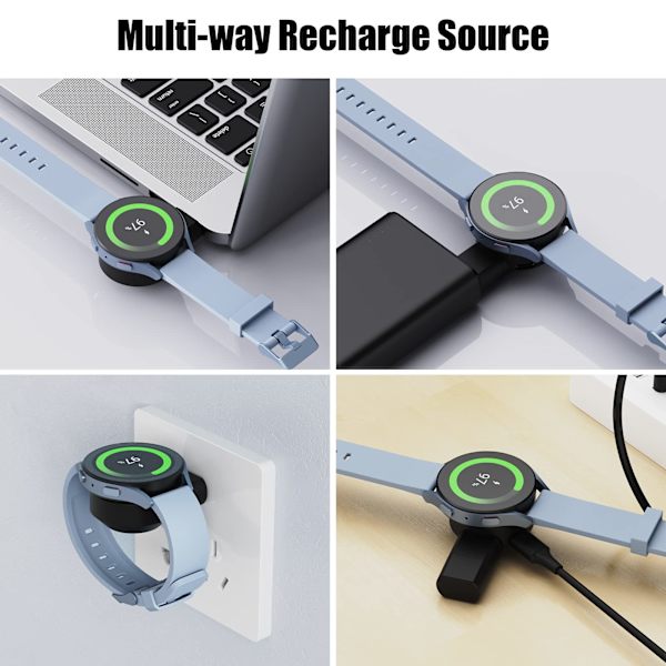 Smartwatch Magnetisk Oplader Kompatibel Samsung Galaxy Watch galaxy watch6/5/4 Galaxy Watch Active 2, Bærbar Rejse med USB-port (1 stk)