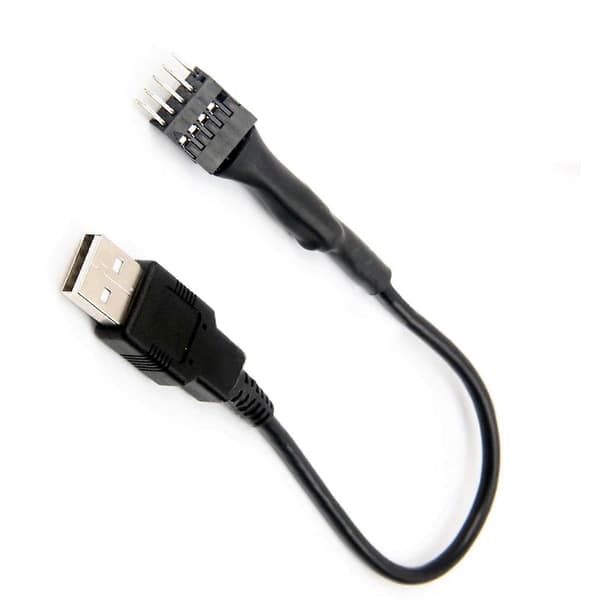 9-nastainen USB-emolevyn urosliitin - USB A -uroskaapeli, 7,8 tuumaa