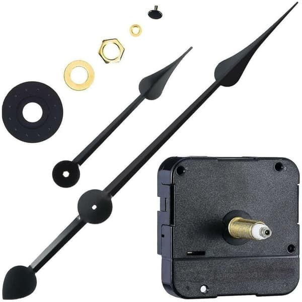 Högvridmoment klockrörelsemotor - Lång axel med 18 cm (7 tum) spadformade visare. Längd: 8 cm / Bredd: 6 cm / Höjd: 4 cm