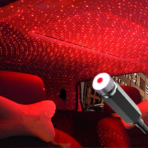 2-pakning bilinteriør takstjerne USB-projektor LED-nattlys