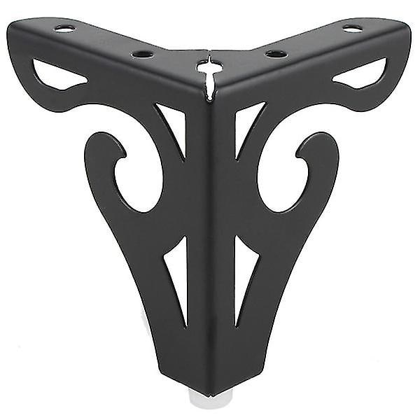 Metalsofaben - Jernkabinetsben - 10 cm høje, sorte, 4 stk