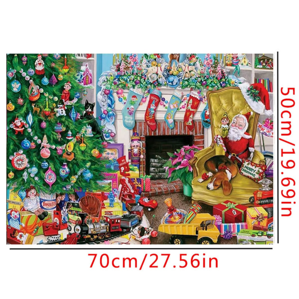 Juladventskalender - 1000 st Pussel Adventskalender 2023, Pussel Julklappar för barn Vuxna (julklapp, 1000 st) C
