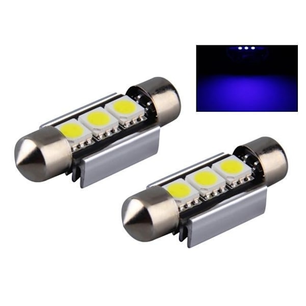 C5W SV8.5 LED-lampa Canbus, 36 mm, röd, 2-pack. 36mm Blåa 2-pack