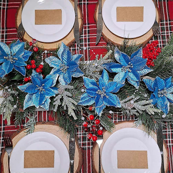 Glitter Julestjerne Julepynt Til Juledekorationer (12 Styk)