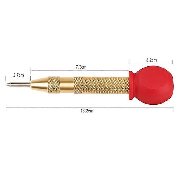 Automatisk fjäderdorn, Guld+Röd, 1 styck