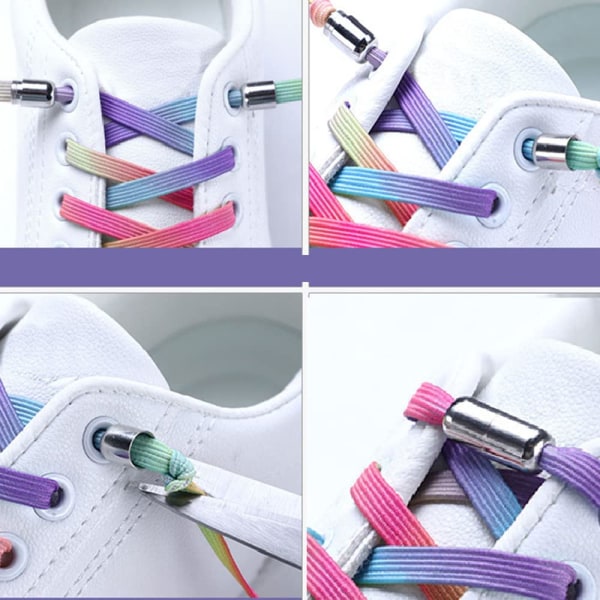 Sko Snørebånd Ingen Slips Til Sneakers Flad Elastisk Snørebånd Børn Voksne Slipsløse Sko Støvle Strenge