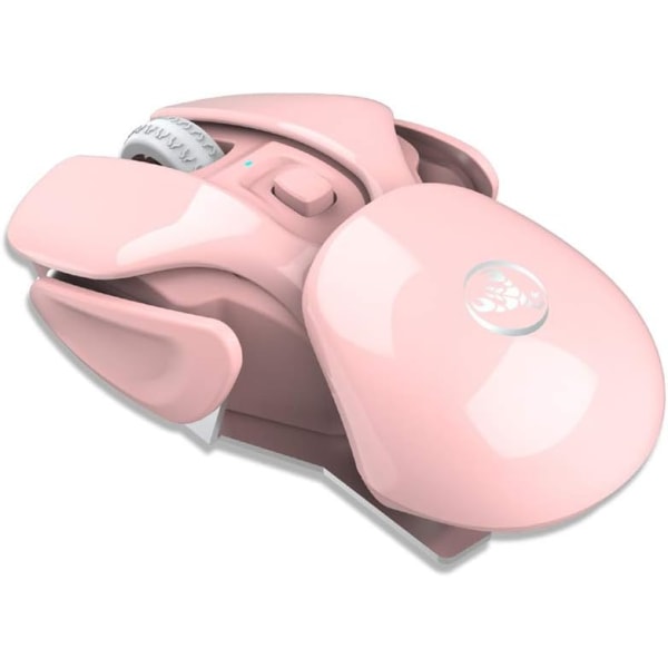 T37 Wireless Mouse 2.4G Wireless Mouse Mus 3 Justerbar DPI Innebygd 500mAh oppladbart batteri Rosa, mute mus