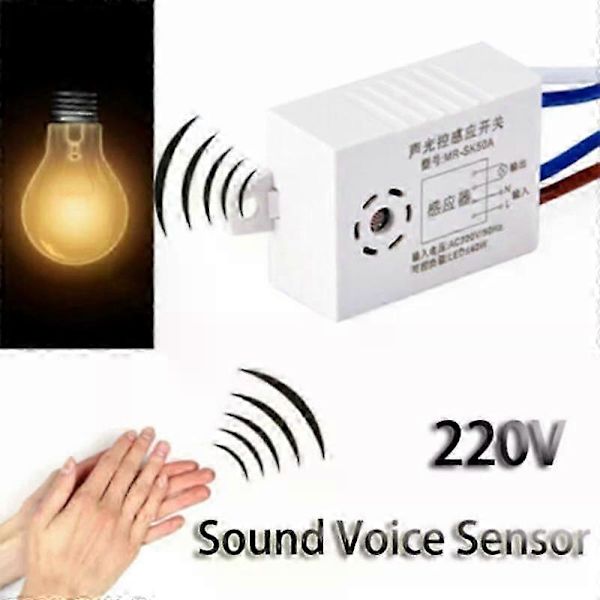 220V Detektor Stemmestyring Switch Lys Lyd Stemmesensor Switch Lydaktiveret Switch Intelligent Auto Tænd Sluk Lys Switch