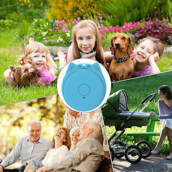 Personliga enheter, Smart GPS-tracker - Trådlös Smart Pet Tracker | Anti-förlorad platsspårare, liten GPS-enhet, objektdetektor (blå)