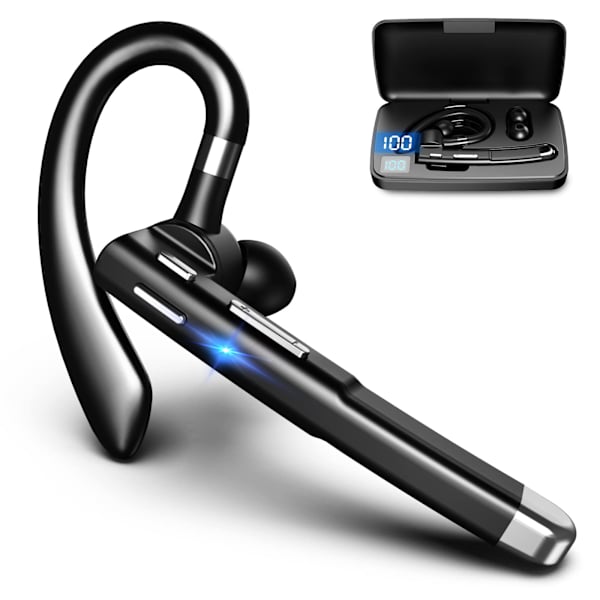 Bluetooth-headset for mobiltelefoner 500 timer standbytid med LED-ladeetui 270 graders roterbar mikrofon håndfri berøringskontroll