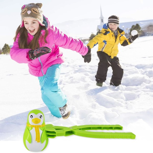 Holdes snøformer for barn Pingvin - Snøformverktøy,Fortykket pingvinformet pingvinform Snøballklemmer, Snøballmakerverktøy
