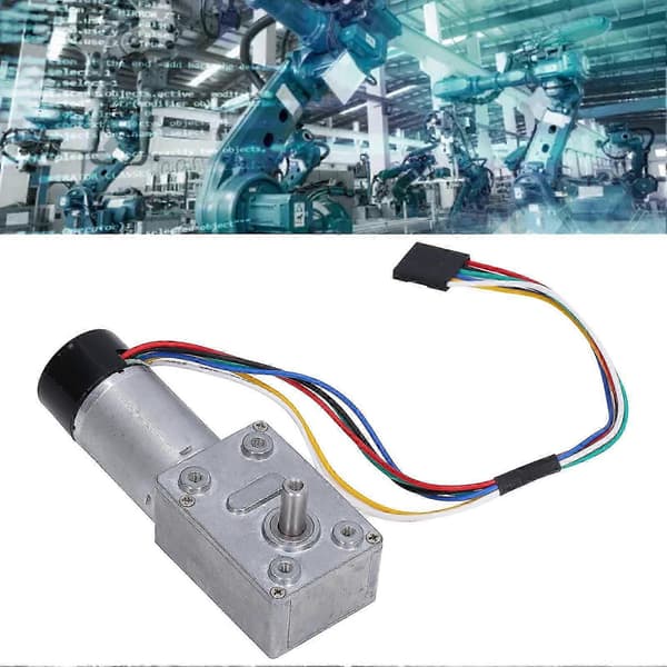 Hög Torsionssnäckväxelmotor Helmetall Självlåsande Encoder Reduktionsmotor Enkel Axel 10rpm Dc6v