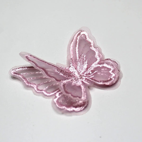 20 stk. Sommerfugl sy på lapper Syning DIY (Lyseblå, 6 cm x 5 cm)