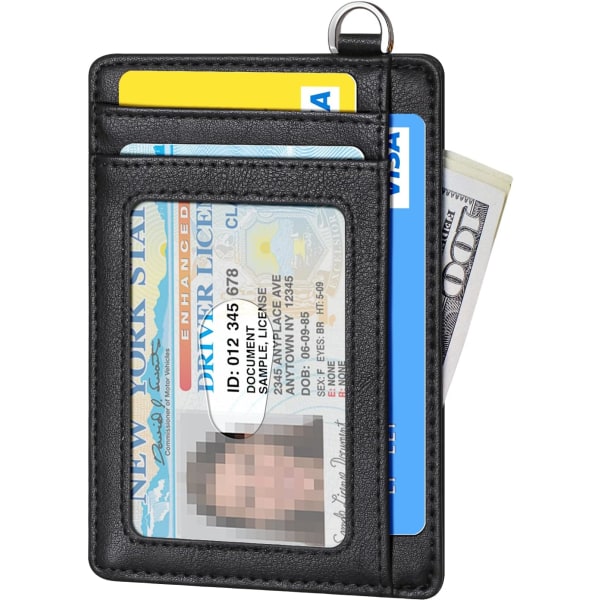 Kreditkortshållare Plånbok, Slim RFID Blocking Minimalistisk Damkortshållare black